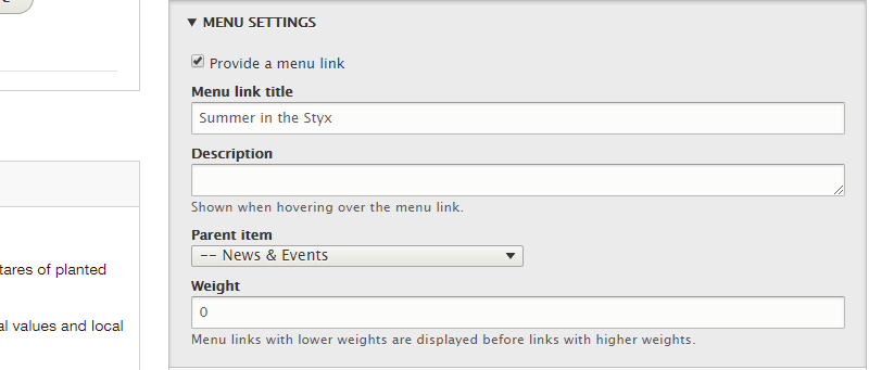 Setting page parent